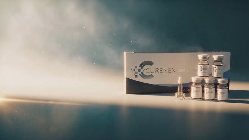 Curenex Salmon DNA Skin Booster hero video looping the PDRN serum for a radiant glow