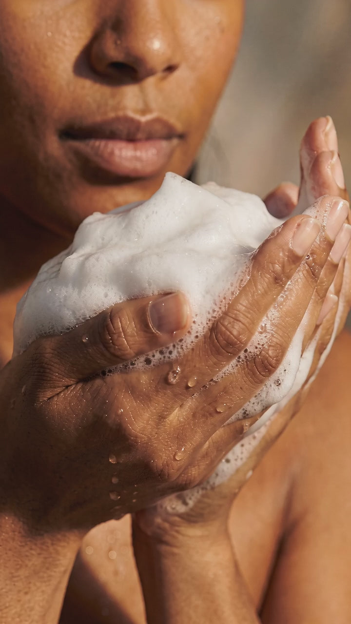 Load video: Hydrating Facial Cleanser glow clip showing fresh dewy skin after a gentle salmon DNA cleanse