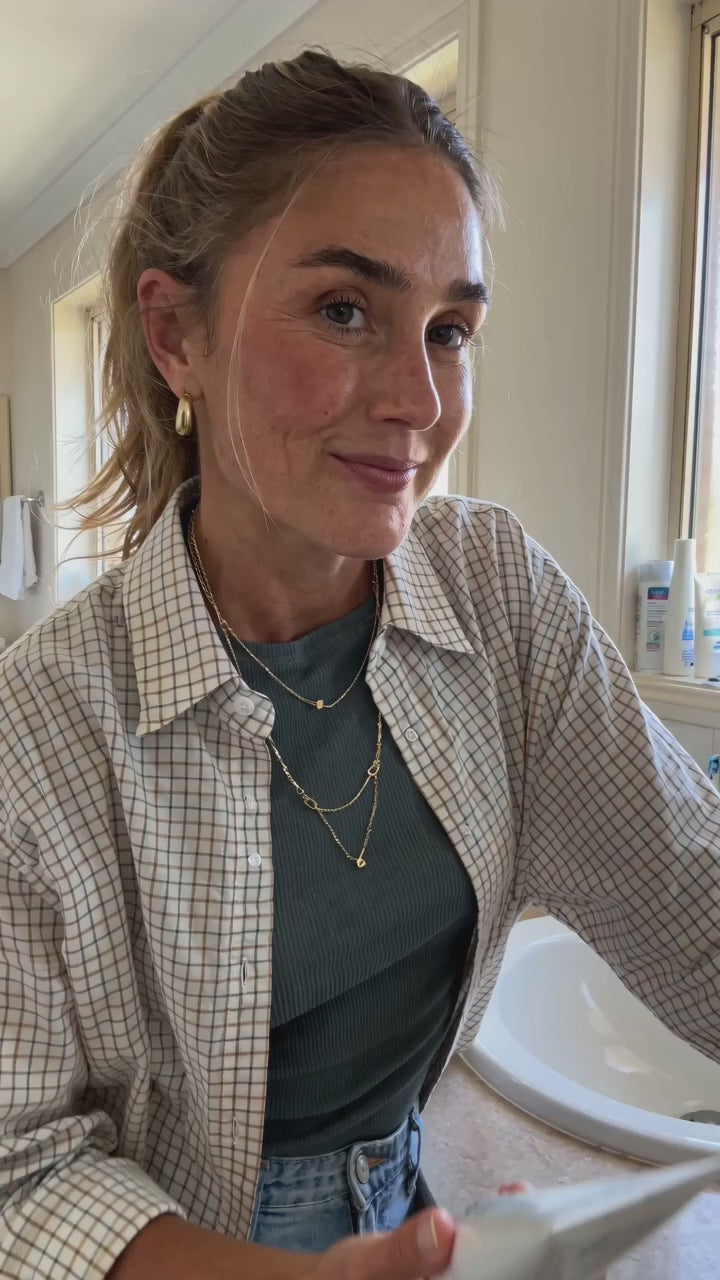Hydrating Facial Cleanser customer video massaging the foaming salmon DNA cleanser onto the face