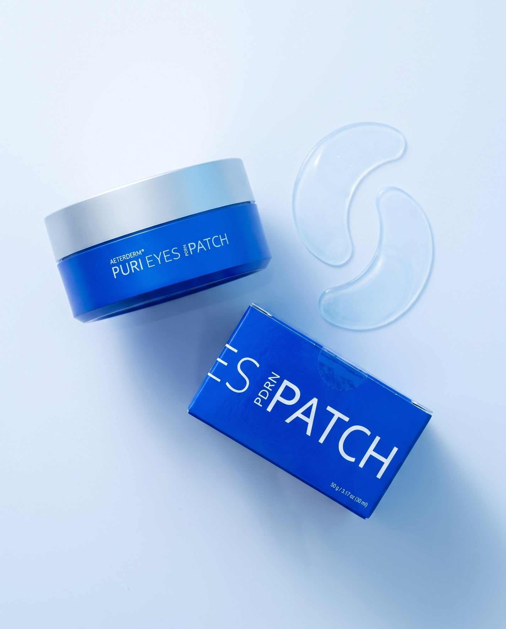 Puri Eyes PDRN Patches education graphic explaining how PDRN supports plumper looking under eyes