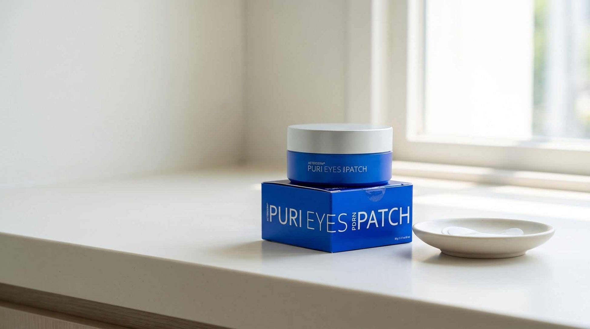 Puri Eyes PDRN Patches origin scene reflecting Korean skincare craft and gentle under eye care