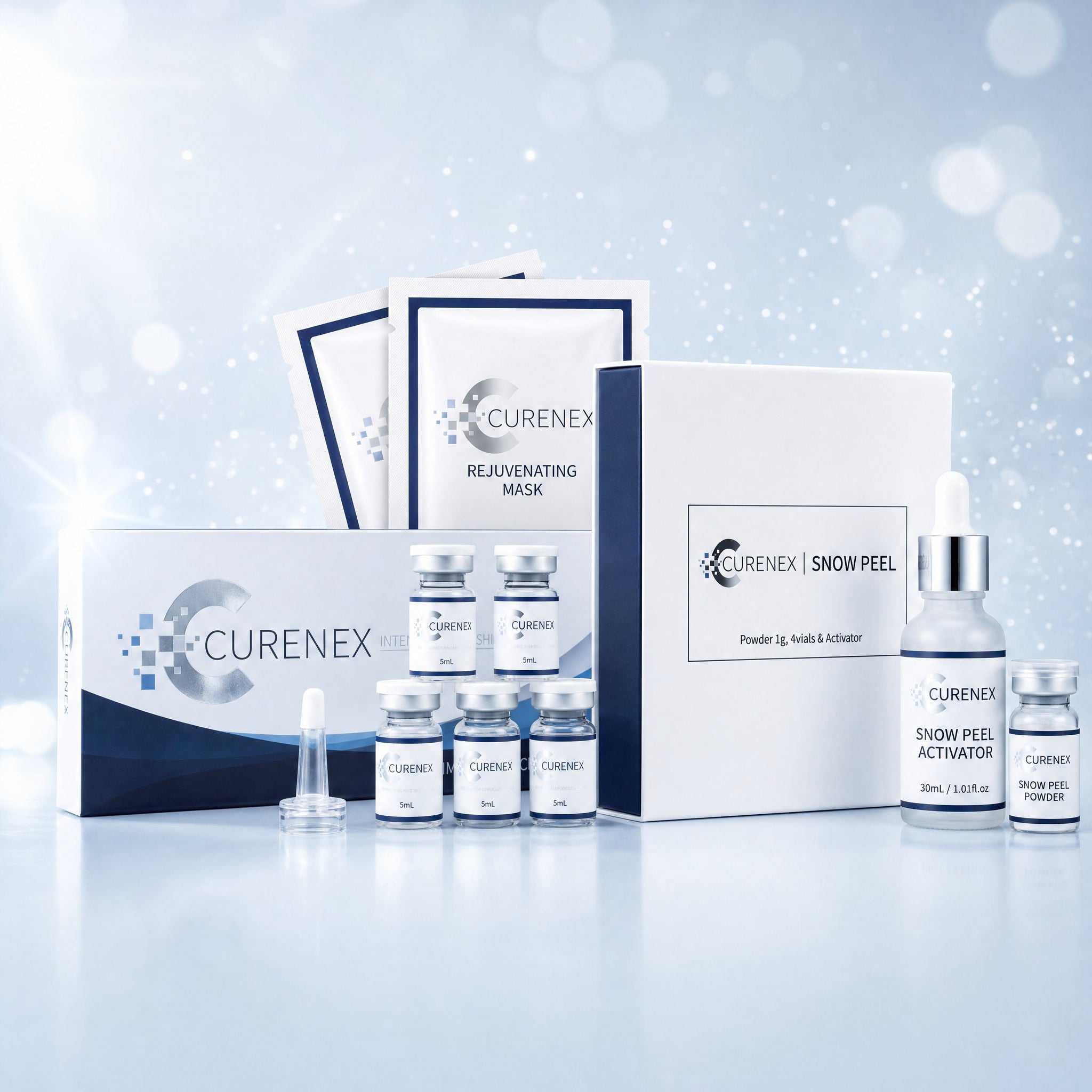 Salmon DNA Peptides Glow Ritual skincare kit with Snow Peel and Skin Booster for radiant skin