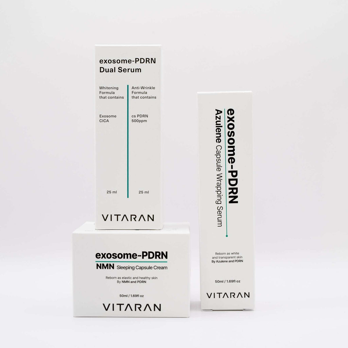 Vitaran Three Step Salmon DNA PDRN skincare set with serums and cream