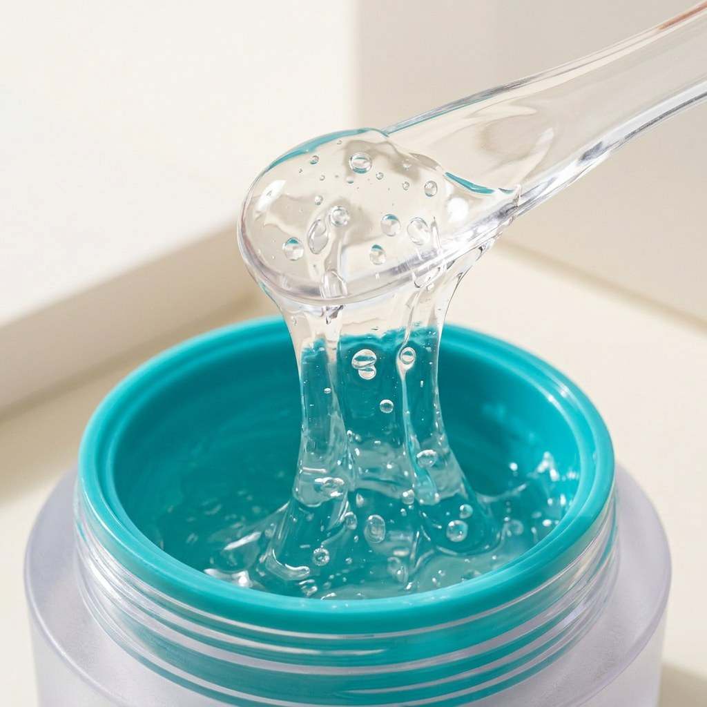 Vitaran exosome PDRN capsule cream ribbon swatch showing its smooth glossy texture