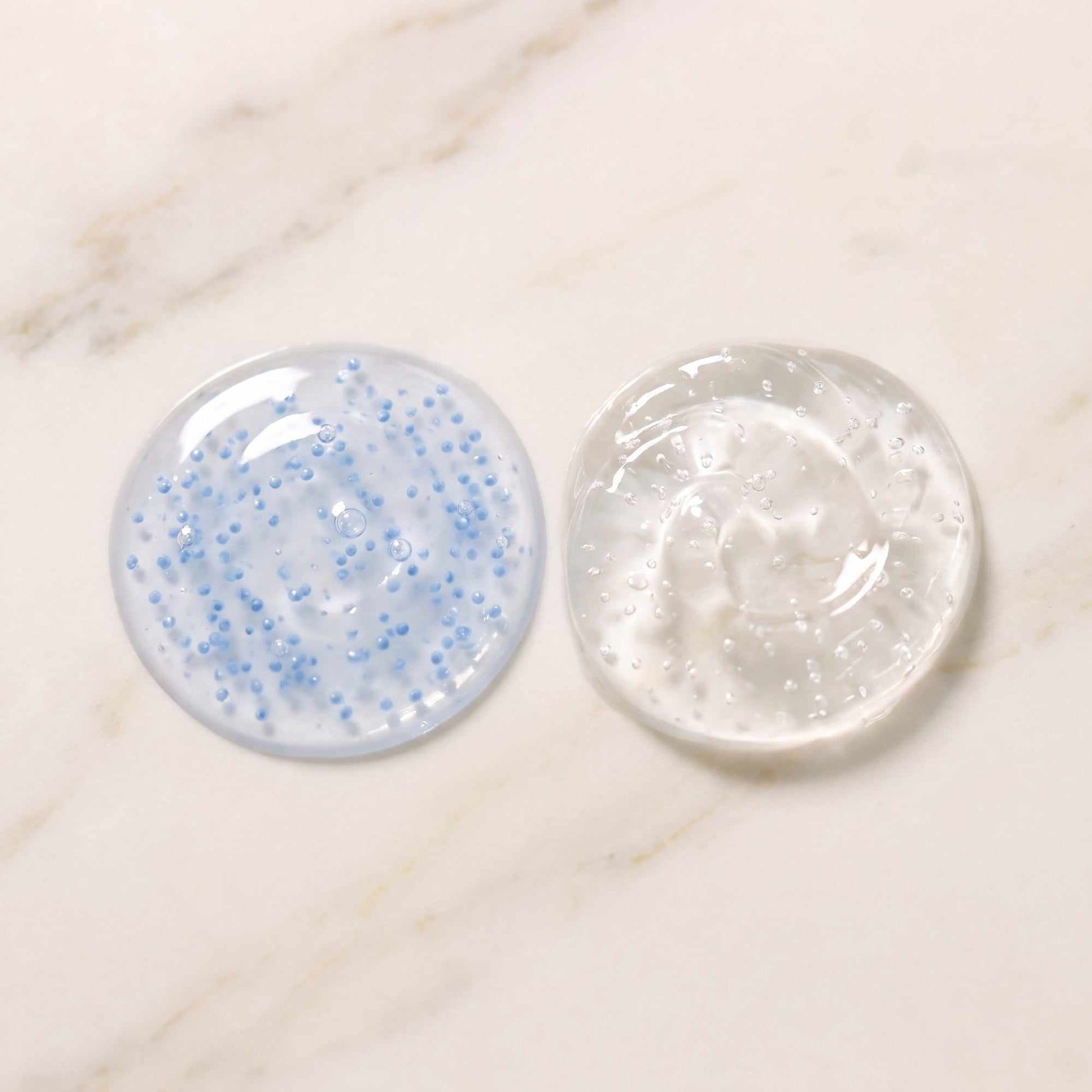 VITARAN Day and Night Duo dual texture swatch of the serum and capsule cream together