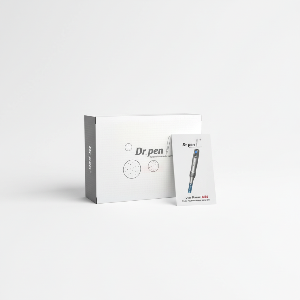 Dr. Pen M8S professional microneedling pen with user manual and official Australian packaging for advanced skin regeneration at home